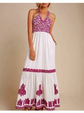 anthropologie pink and white maxi dress Anthropologie Somerset Dress Review